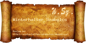 Winterhalter Szabolcs névjegykártya