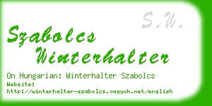 szabolcs winterhalter business card